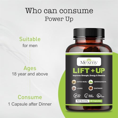 Mexmy Lift Up Oil Capsule for Men - Revitalize & Elevate – Pure and Natural 60 Capsule for Body, Massage capsule & Body capsules (Lift Up Oil capsule) Powerful Lift Up Herbal Oil Capsule