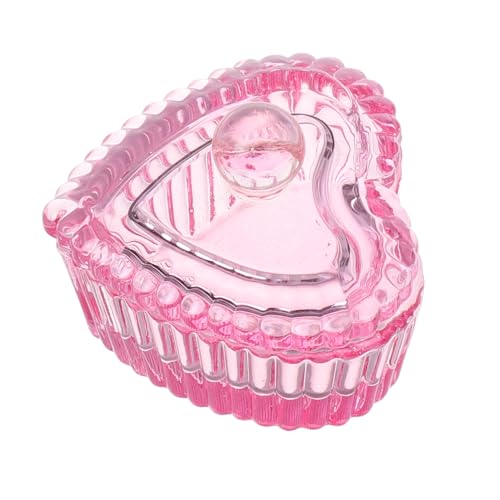 FOMIYES ハート型蓋付きダッペン皿 クリスタルカップ ネイルアート用ガラス容器 モノマー液保管 ブラシ洗浄 ネイルソーキングボウル ネイルケアツール