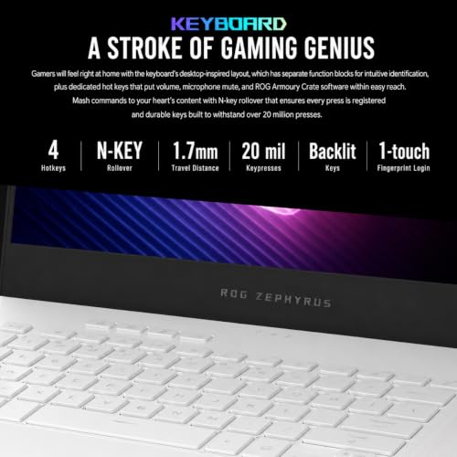 Image of ASUS ROG Zephyrus G15 Gaming Laptop, 15.6 inch QHD (2560x1440) IPS Display, NVIDIA GeForce RTX 3080 GPU, AMD Ryzen 9 5900HS CPU, Intelligent Cooling, 32GB RAM, 1TB SSD, Wi-Fi 6E, USB-C, Windows 11 Pro