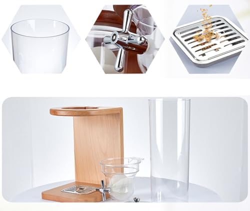 Dry Food Dispenser with PC Barrel and Wood Base, Countertop Cereal Storage Container, Available
