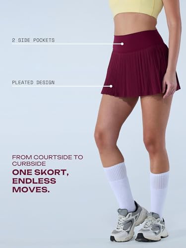 Image of CAVA Plie Pleated Skort for Women | High-Waist Athletic Skort with Built-in Shorts & Pockets | Sweat-Wicking Activewear