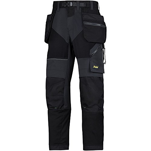 Snickers 69020404152 Size 152 FlexiWork Work Trousers with Holster Pockets - Black
