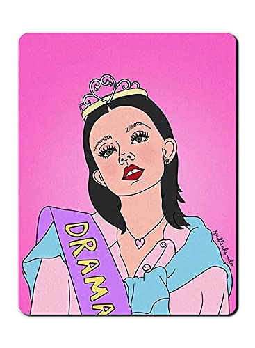 Theodor Rectangular Cute Mouse Pad Mouse Mat with Design, Non-Slip Rubber Base Waterproof Women For Game Office Mouse Pads Size 8.5 x 7.5 Inch Drama Quee