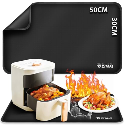 Alfombrilla Resistente Al Calor - Alfombrillas De Silicona Ignífugas 50 X 30 Cm, Base Ignífuga Antideslizante E Impermeable Para Encimeras De Cocina, Freidora De Aire, Microondas