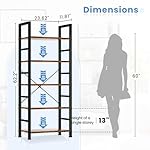 DUMOS 5 Tiers Bookshelf, Classical Modern Book Shelf, Tall Display Shelves in Living Room/Home/Office, Storage Organizer for CDs/Books/Movies, Rustic Brown - Image 3