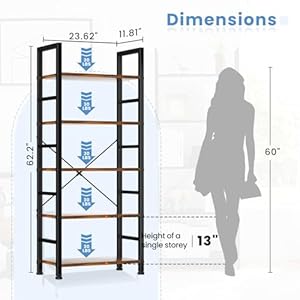 Dumos5tiersbookshelfclassicalmodernbookshelftalldisplayshelvesinlivingroomhomeofficestorageorganizerforcdsbooksmoviesrusticbrown Urban Country Home Decor Dumos 5 tiers bookshelf classical modern book shelf tall display shelves in living roomhomeoffice storage organizer for cdsbooksmovies rustic brown urban country home decor