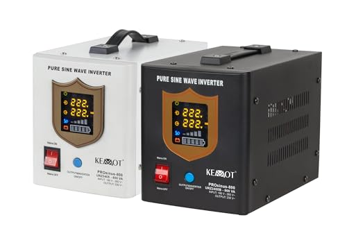 Notstromversorgung KEMOT PROsinus-800URZ3405 Wechselrichter reiner Sinus Ladefunktion 12V 230V 800VA/500W, weiß