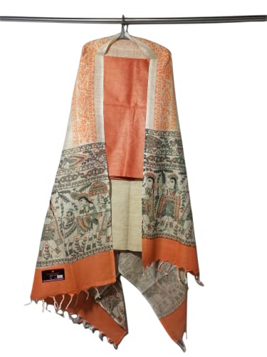Image of ZERATEX Cotton Silk Hand Crafted Unstitched Suit Set for Women with Dupatta | Cotton Silk Salwar Suit Dress Material for Women & Girls | Top - 2.5 M, Bottom - 2.50 M & Dupatta - 2.5 M