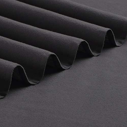 Mellanni Cotton Queen Size Flannel Sheets Set - Deep Pocket Fitted Sheet Up To 16 Inch - Warm And Breathable Flat Sheet, Easy Care - Luxury Heavy Weight Queen Sheet Set - 4 Piece Set (Queen, Gray) #TOP4