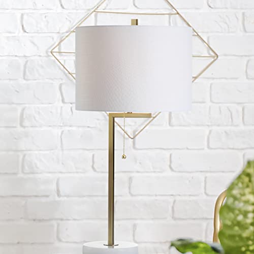JONATHAN Y JYL1043A Alyssa 24.5" Metal/Marble LED Table Lamp Contemporary Bedside Desk Nightstand Lamp for Bedroom Living Room Office College Bookcase LED Bulb Included, Brass Gold/White - Image 6
