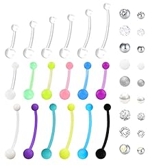 B: 18pcs belly rings & white replacement balls