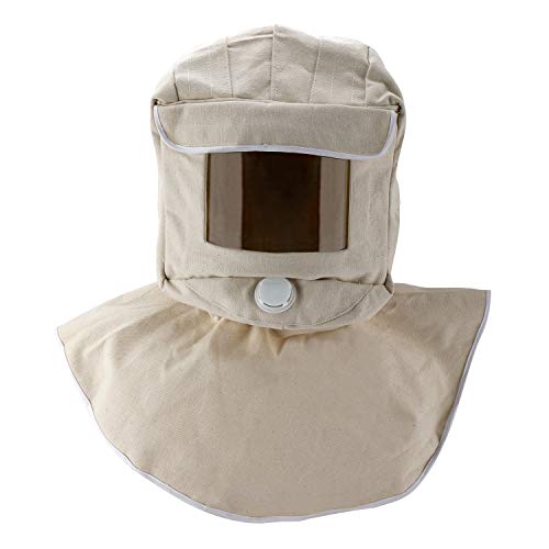 LuckyHigh Sand Blasting Hood Canvas Shawl Cap White Color Sandblaster Mask Anti Wind/Sandblaster Tools Face Protective Helmet