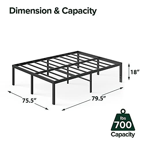 Image of ZINUS Yelena 18 Inch Metal Platform Bed Frame / Steel Slat Support / No Box Spring Needed / Easy Assembly, King