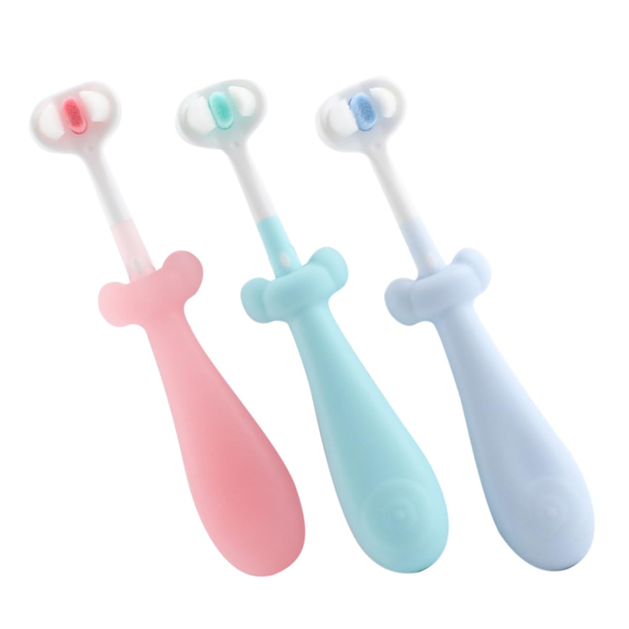 VALICLUD 4 Set Spazzolini Per Setole Morbide Spazzolino Manuale Carino E Antiscivolo Dei Denti Dei Piccoli 3 Pezzi*4