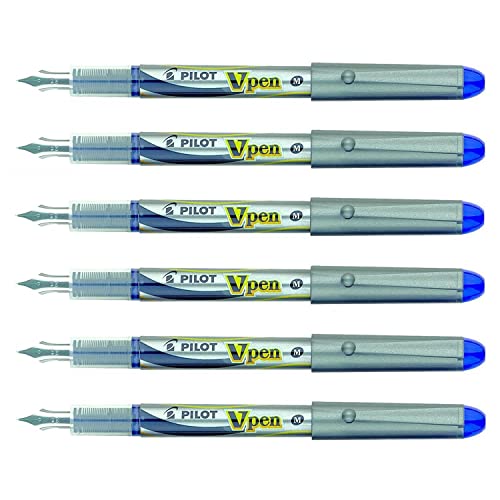 Stylo plume bleu PILOT V-Pen jetable pour écrire sans fuite ni taches d'encre