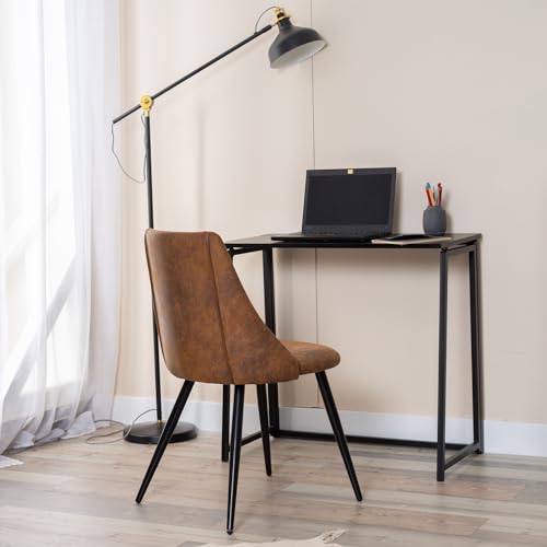 Miniatura 5 de Meuble Cosy Juego De 4 Sillas De Comedor Vintage Retro Sillón Tapizado En Gamuza Con Patas Metálicas Para Cocina Salón