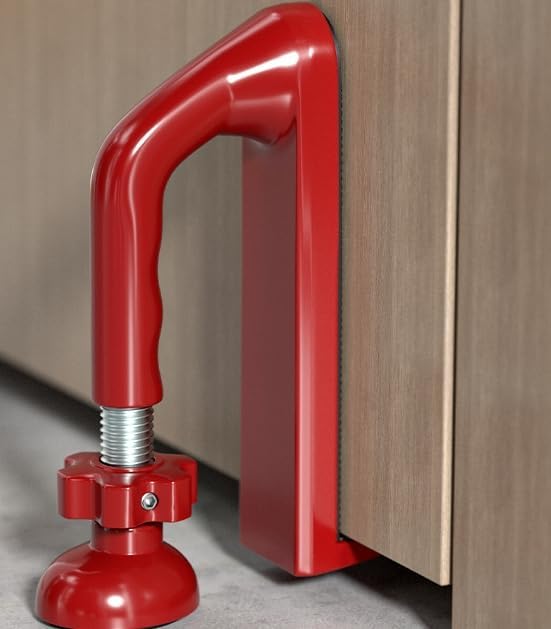 Portable Door Lock Security Device, Aluminum Alloy Non-Slip Device, Portable Door Security Lock for Travel/Apartment/Safety Self Defense/Personal Protection. (red) image 2 of 6 B0F1LZM6WN