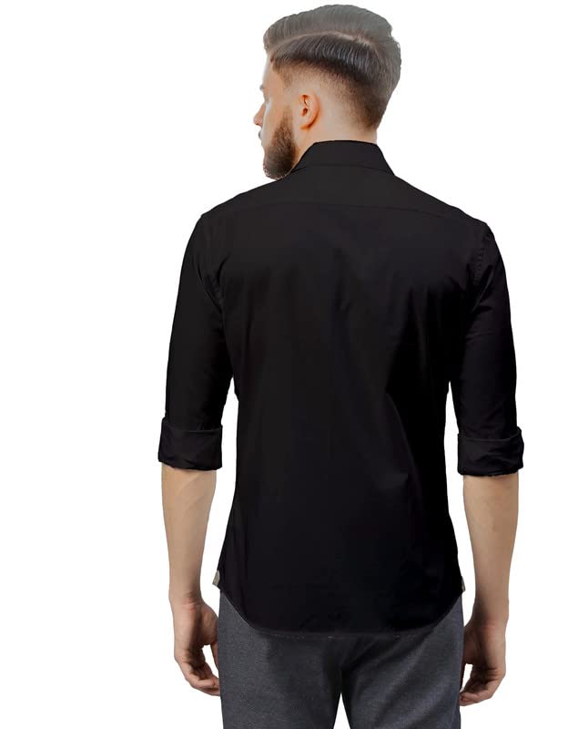 Image of SARAAI Men's Cotton Blend Full Sleeve Slim Fit Shirt|Stylish Casual Wear Shirt for Mens