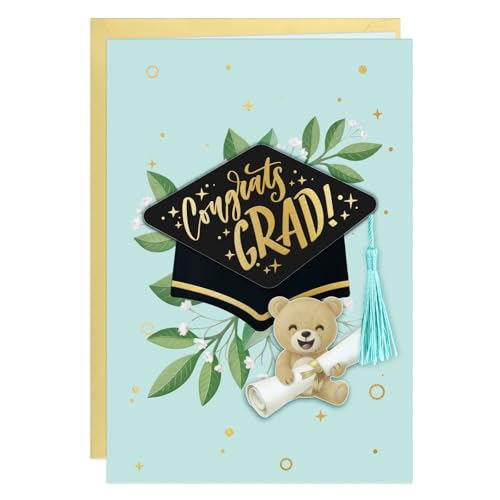 Image of FLYAB Congrats Grad Card 2026 - Graduation Card with 3D Bear & Tassel, Congratulations Grad Gift for Preschool Kindergarten 5th 8th 12th Grade Graduates Her Him(5.5 inchx 8 inch)