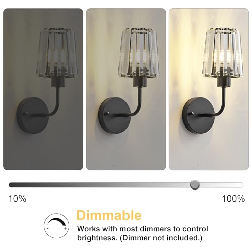 Image of KARTOOSH Hardwired Crystal Wall Sconces Set of 2