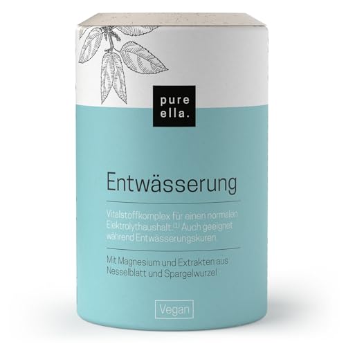 Pure Ella ENTWÄSSERUNG Kapseln - Brennesselkapseln bei Entwässerungskur - Brennnessel, Magnesium, Wacholder, Spargel - Natürlich, ohne chemisch starke Entwässerungstabletten - 60 Kapseln, Vegan