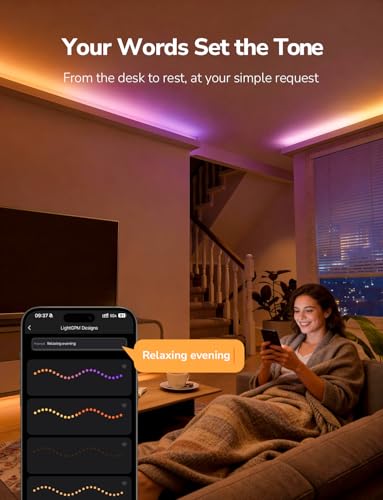 Image of Lepro S1 AI Smart LED Strip Lights with IC 65.6FT 2.4G WiFi Bluetooth | AI lighting designer,Rainbow chasing effects,Color segment DIY,Music sync,High density LEDs,Holiday Decor,Bedroom,Room,Gaming