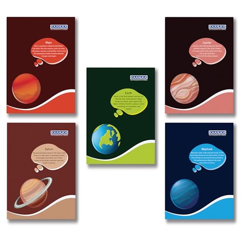Image of KAANUKA Ruled Notebooks | 172 Ruled Pages | Crown /King Size Notebooks | 24 cm x 18 cm | Set of 5 Notebook