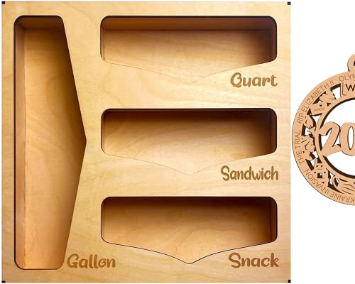 Food Storage Bag Organizer Holders – Premium Wood Kitchen Drawer