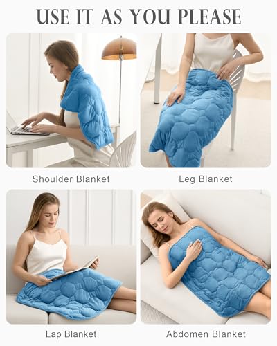 Image of Cottonblue Weighted Lap Blanket 7lbs, Cozy Luxury Crystal Velvet Weighted Blanket for Adults, Small Weighted Blanket for Relaxation, Sleeping, Travel, Dark Blue, 29 inch x 24 inch