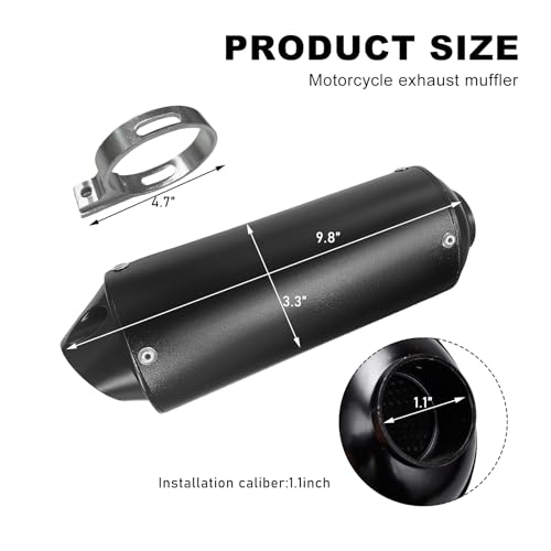Image of KVAEY 28mm 1.1 inch Exhaust Silencer Muffler Clamp Gasket, Exhaust Muffler for 50CC 110CC 125CC Aluminum Exhaust Silencer Pipe with Metal Clamp, Motorcycle Accessories