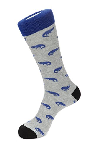 AlligatorCrew Sock Fits Size 8 to 13 Heather Grey/Blue