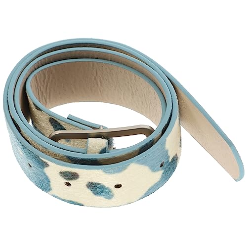 Cow Print Western Belt - Adjustable Genuine Leather Waist Belt for Jeans and Casual Wear