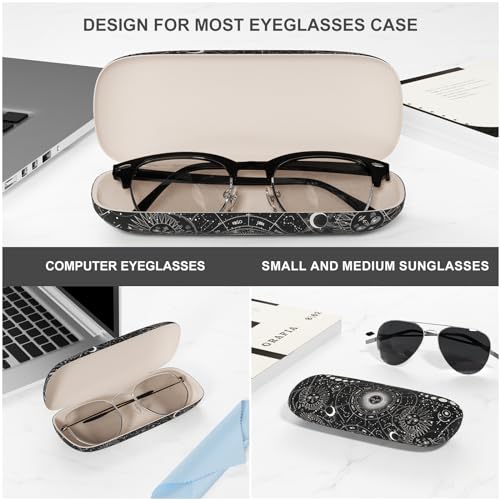 Image of Eyeglasses Case, Portable Hard Shell Protective Case for Glasses, Eyeglass Holder Box for Women with Cleaning Cloth