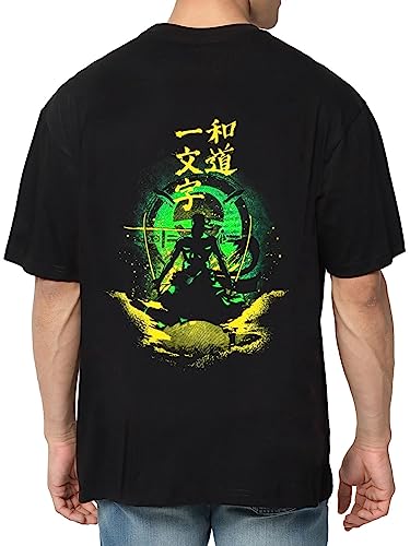 Image of ComicSense.xyz Unisex Oversized T Shirts for Men and Women, Pirate Hunter Santoryu Printed Drop Shoulder Anime T Shirt
