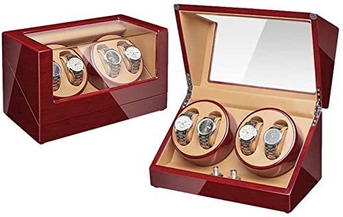 Caja enrolladora de relojes de lujo en madera de piano y motor silencioso para 4 piezas 3