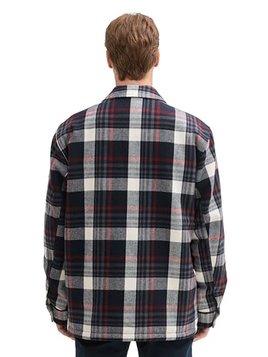 TOM TAILOR Herren Flanell Karo-Jacke mit Brusttaschen,35776 - Navy red Big Check, XXL – Ansicht 3