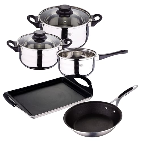 San Ignacio Set de 5pc batería de cocina + sartén Ø16 + asador en aluminio