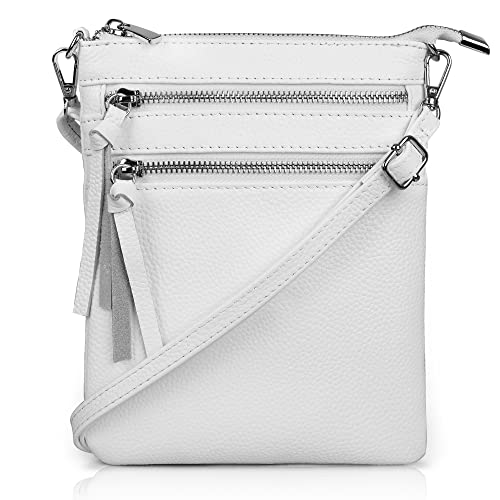 Image of befen Small Genuine Leather Crossbody Purses for Women Trendy Travel Shoulder Handbags with Multiple Zipper Pockets