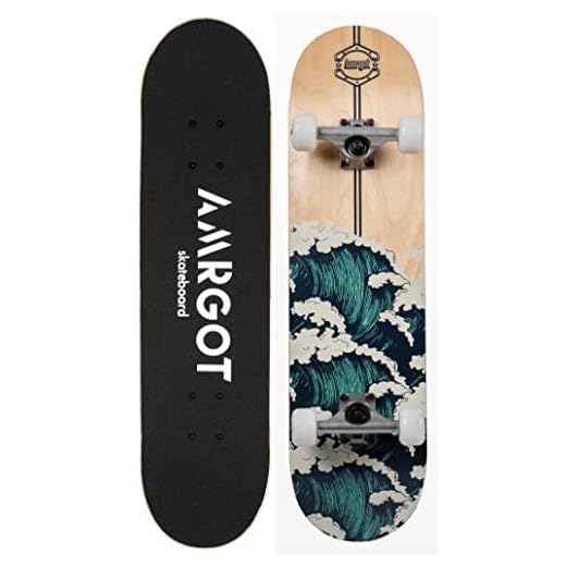 Amrgot Skateboards for Beginners,31*8 inches Complete Skateboards for Kids,Boys,Girls and Adults,7 Layer Maple Wood,Double Kick Deck Concave Standard and Tricks Skateboard