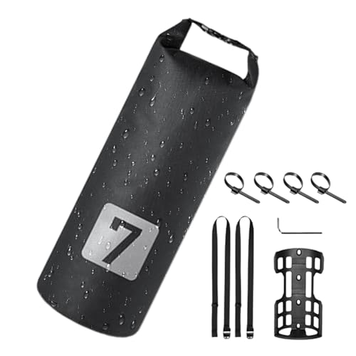 自転車フロントラックバッグ、自転車フロントフォークバッグ,自転車フロントラックバッグバイクカーゴラックバッグ - フロントフォーク防水ポータブルサイクリングパック、防水カーゴラックバッグ、全天候用コンパクトバイクパニア