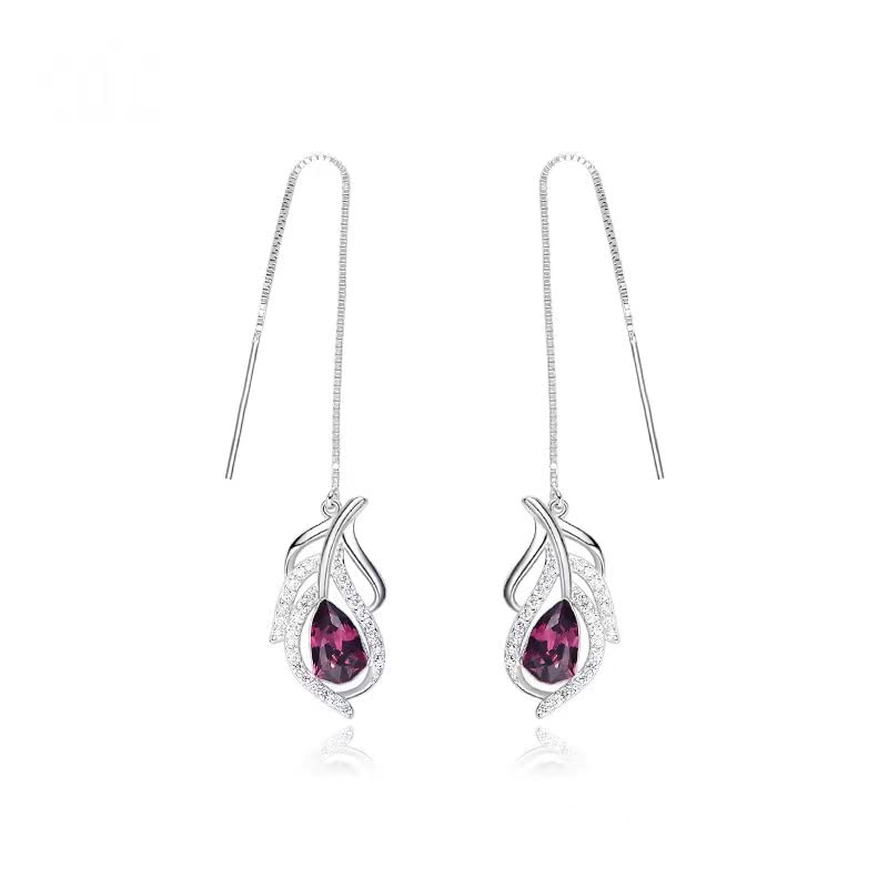 Boucles d'oreilles en argent 925 anti-allergie avec bijoux pendants en cristaux légers