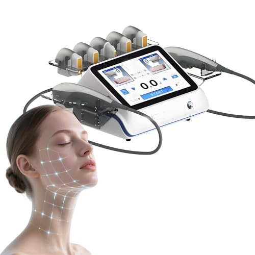 ROGHA Máquina de Belleza Facial 7D HIFU, máquina Profesional antienvejecimiento 7D para el Cuidado Corporal, rejuvenecimiento y Lifting, 7 Cabezales de Tratamiento, Segura e indolora