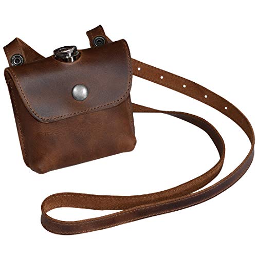 Hide & Drink, Leather Liquor Flask Holder/Portable Whiskey/Bottle/Case/Wine/Carry/Pouch, Handmade Includes 101 Year Warranty
