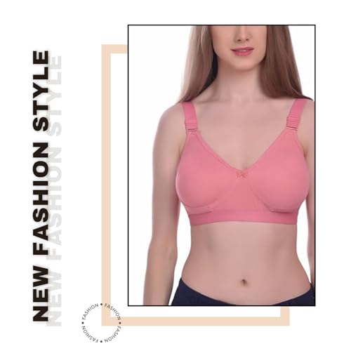 Image of Viral Girl Women's Wire-Free Cotton Hosiery Bra | Non-Padded, Full Coverage, Adjustable Straps | Soft Comfortable Innerwear with Hook & Eye Closure for Everyday Use