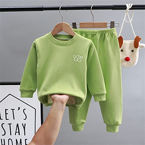 Boys Girls Thermal Underwear Set Cute Rabbit Long Sleeve Crewneck Elastic Waist Pants Set Fall Winter Warm Clothes2