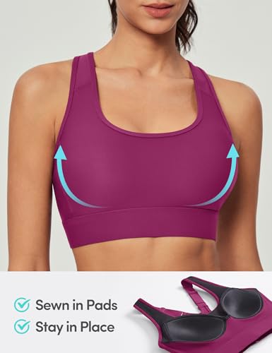 Image of IUGA High Impact Sports Bras for Women High Support Racerback Sports Bra with Sewn-in Pads Adjustable Straps