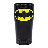 Silver Buffalo DC Comics Batman Logo Stainless Steel Double Wall Travel Tumbler, 20 Ounces