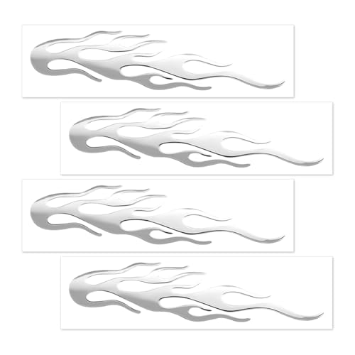 JNNJ 4 Pièces Voiture Autocollants, Véhicule Flammes Autocollants, Autocollants 3D Personnalisés, Imperméables Décalcomanie pour Bicyclette, Véhicules...