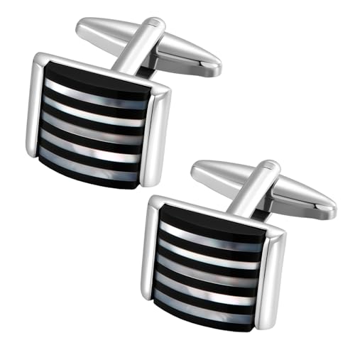 Image of Cufflinks for Men Classic Wedding Business Shirt Cuff Links Set Gifts with Box