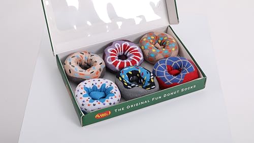 1SOCK2SOCK Donut Socks, Men's Crew Socks Size 8-12, Multipacks, Soft and Thin Novelty Socks, Fun Designs3
